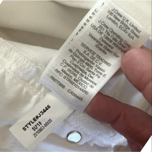 J. Crew Billie Demi Boot Crop Jean Women’s Size 32 Tall White Raw Hem High Waist - Picture 9 of 9